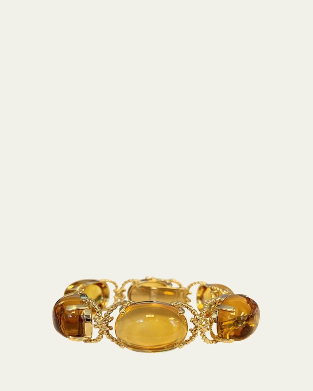 18K Yellow Gold Citrine Pebble Bracelet